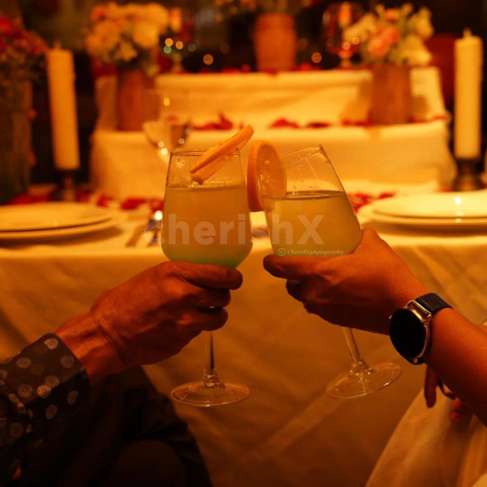 Candlelight dinner for couple