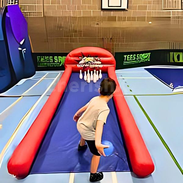 Striking Fun: Our inflatable bowling alley in action