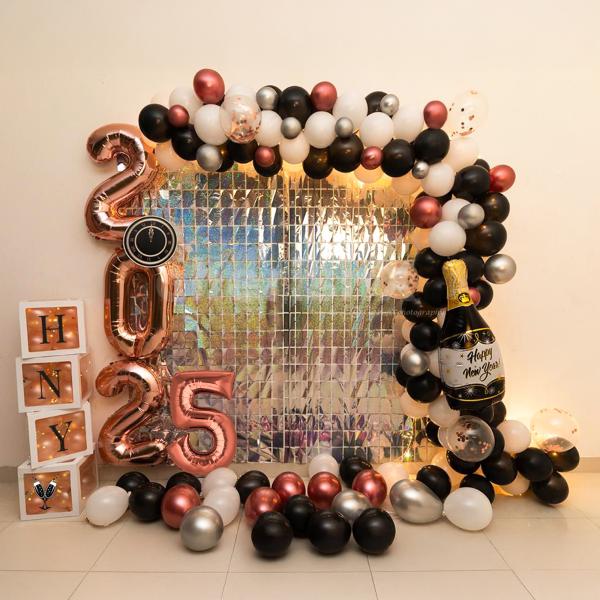 Make your new year party 2025 awesome with CherishX's Premium Black New Year Decor.