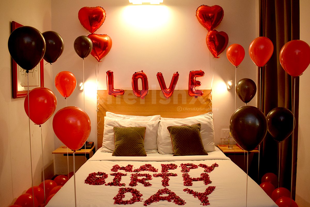 Anniverasry Decorations in Sahibabad Ghaziabad with Balloons for a Romantic  Experience at Home