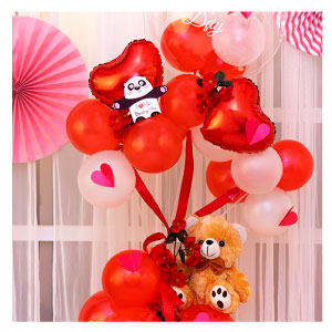 Unique Cute Floating Teddy Balloon Bouquet to wish Happy Valentines