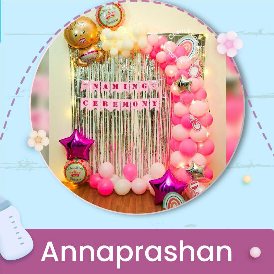 Baby annaprashanna or rice ceremony decorations