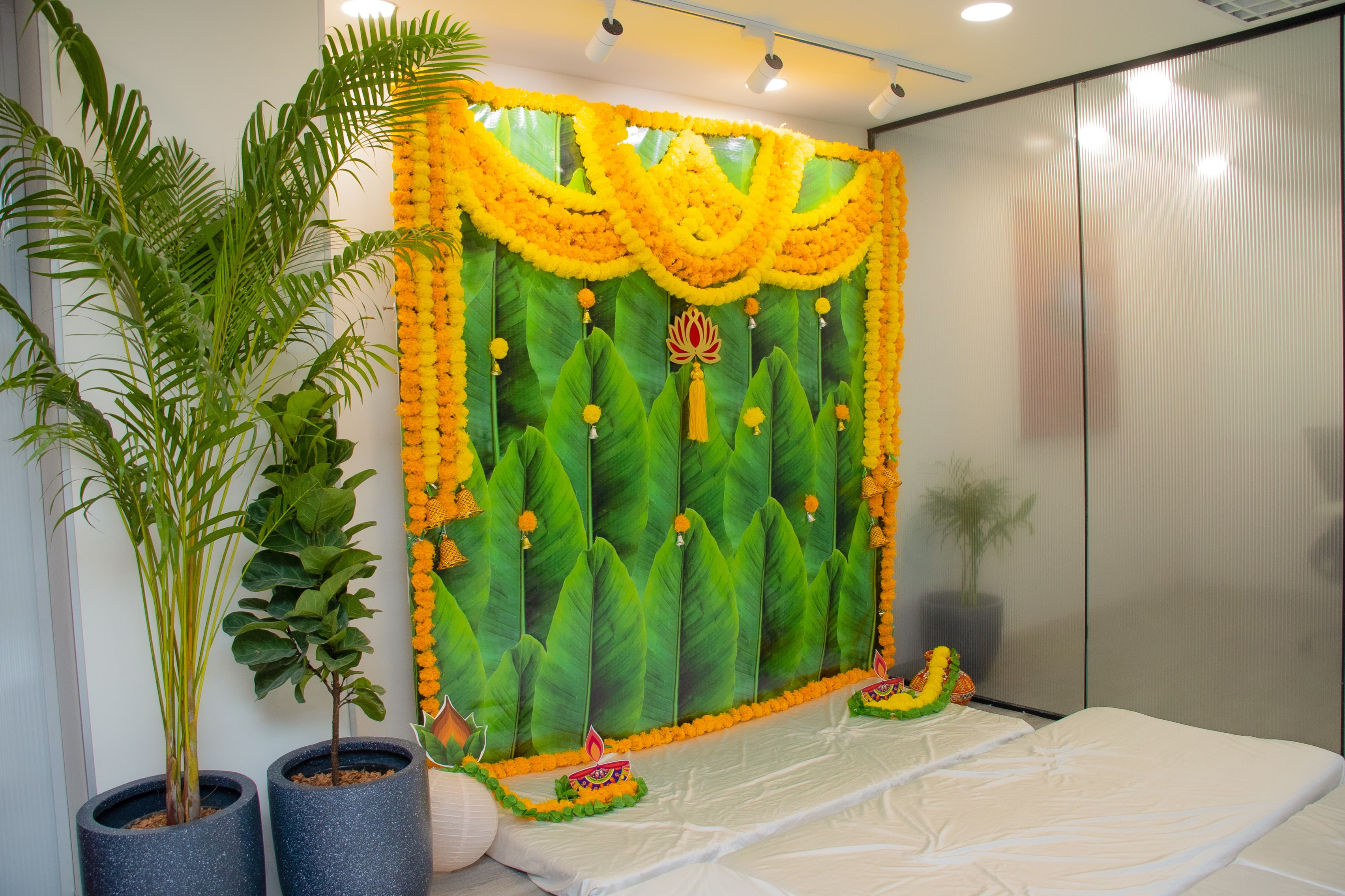 Diwali puja decoration for office