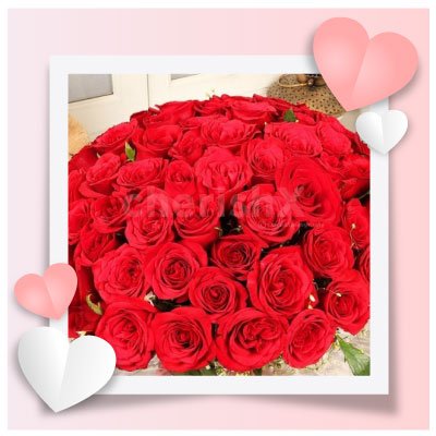 Cute 100 Red Roses Grand Bouquet for Valentine's Day