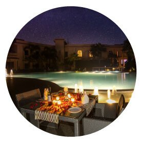 Beautiful Poolside Candlelight Dinners in 5 star hotels